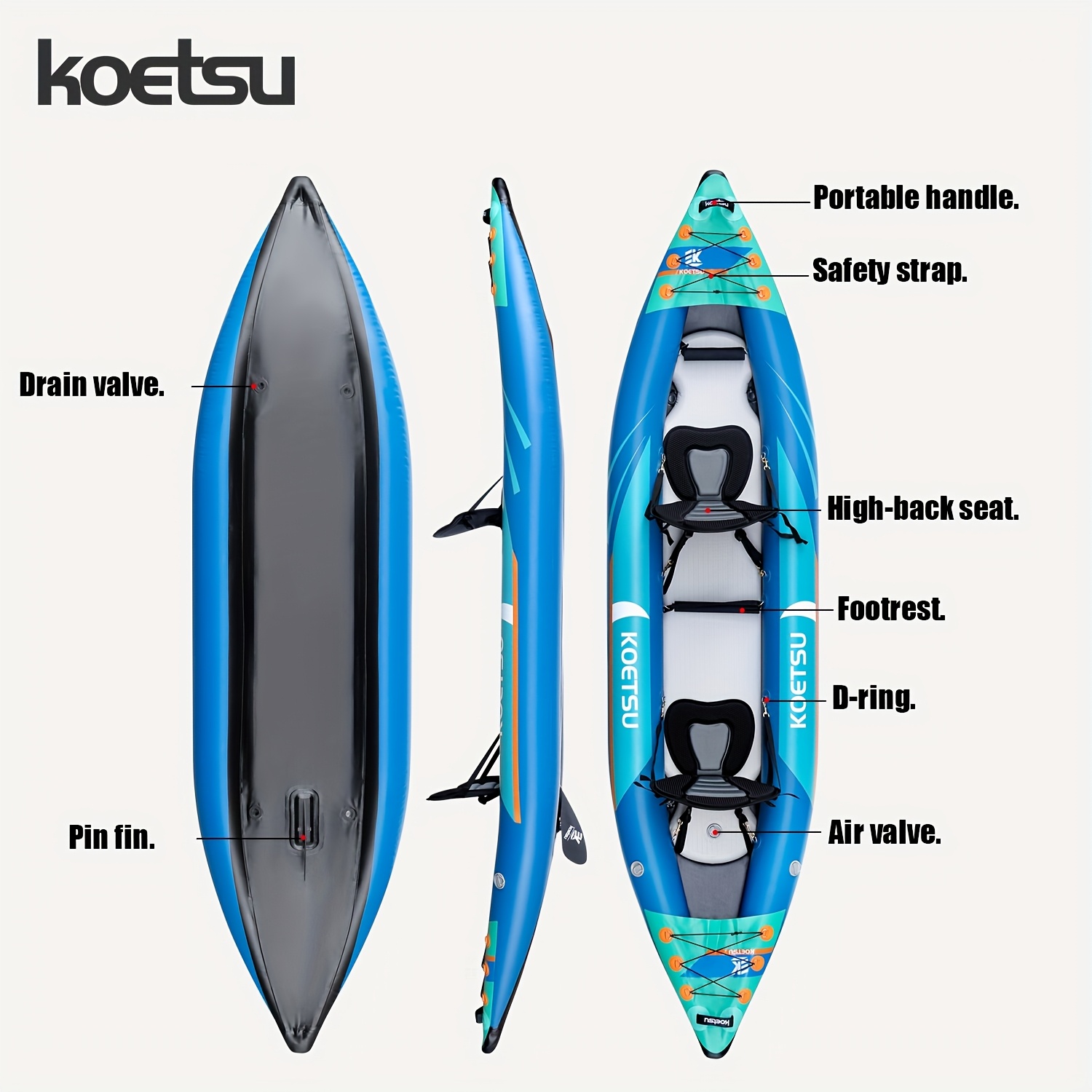 KOETSU P03 brushed inflatable  – Fishing Kayak Inflatable recenzja i cena